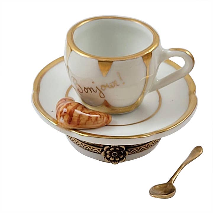 Chávena de Café Com Croissant & Colher por atacado de Rochard