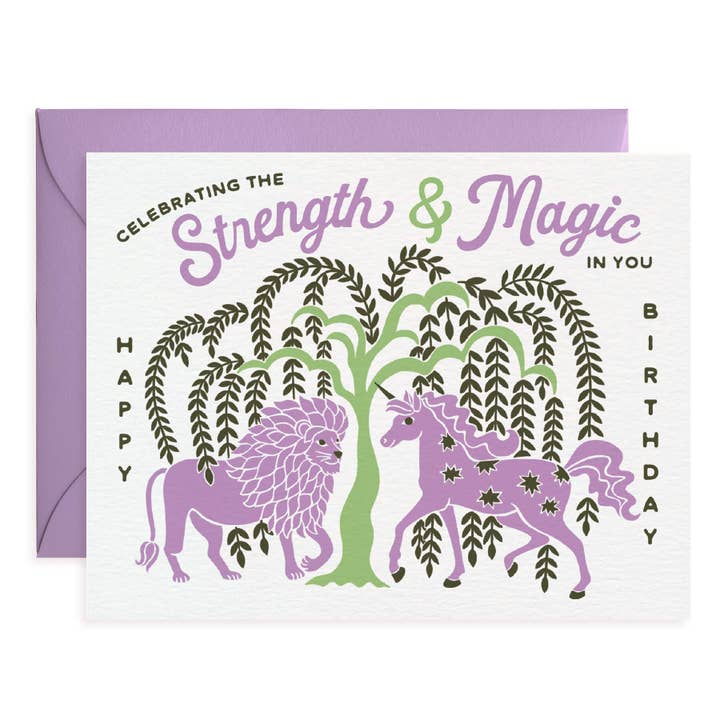 Lion and Unicorn Birthday Card for wholesale by O.O.M.F. Creative