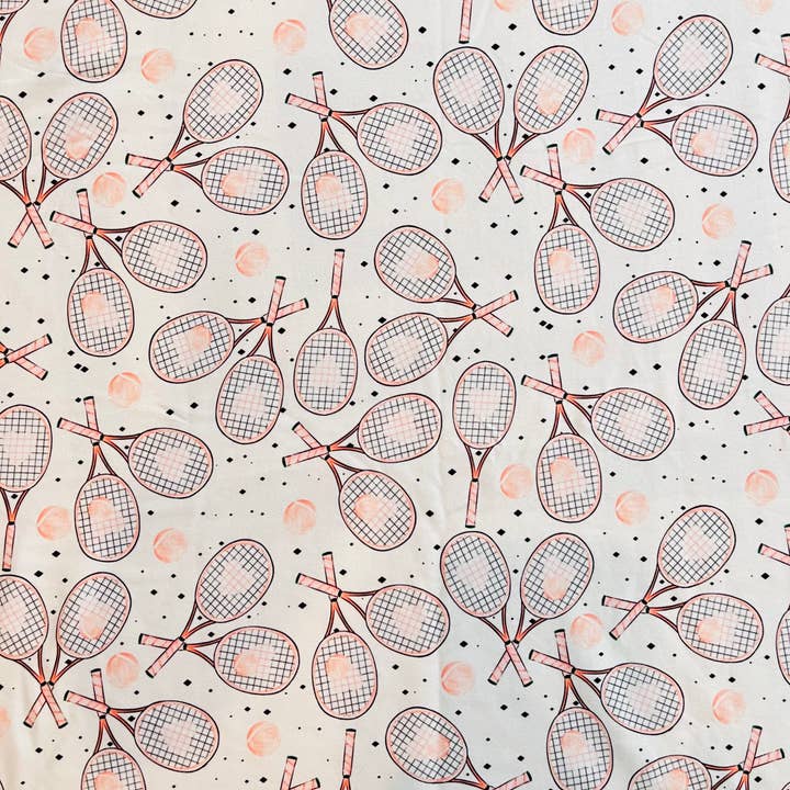Stretch fabric tennis remnants, retro baby fabric for wholesale by Jazy and Eve