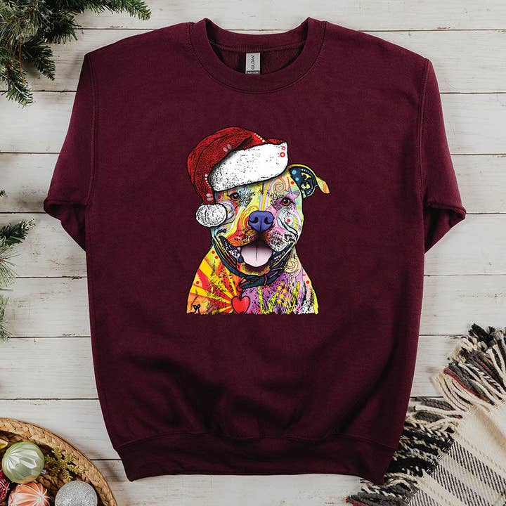 Artopia - Wholesale Graphic Sweatshirt - Women's - Christmas Pitbull Sweatshirt5