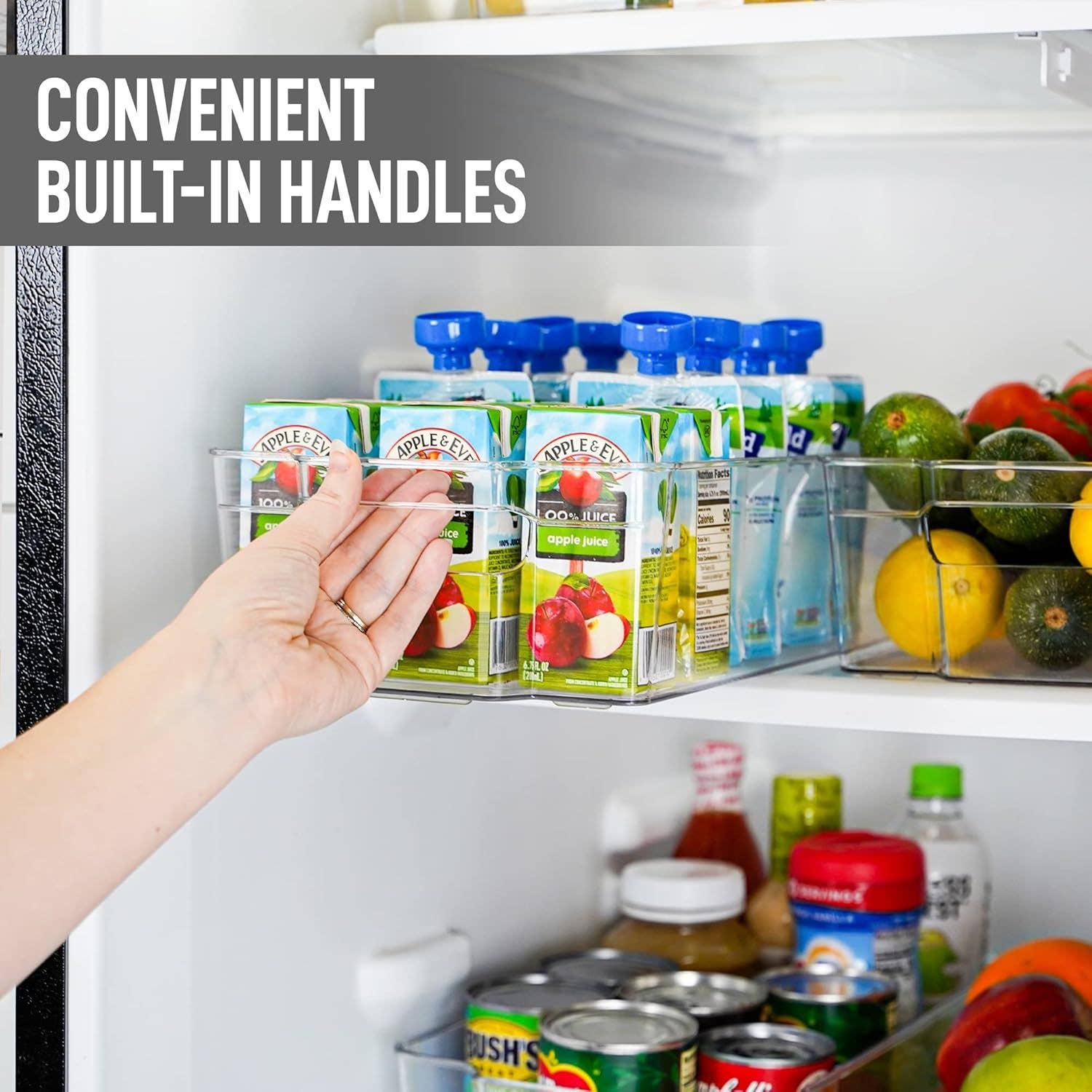 Zulay Kitchen - Vendita all'ingrosso Contenitori/Organizer da cucina - Set da 4 contenitori trasparenti grandi per frigorifero - Organizer6