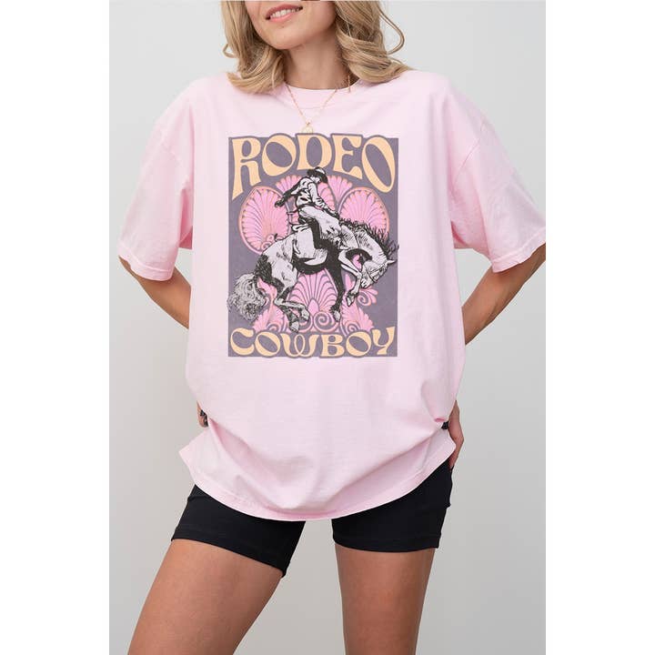 Illustrated Society - Wholesale Tunic - Women's - RODEO COWBOY GRAPHIC OVERSIZED TEE