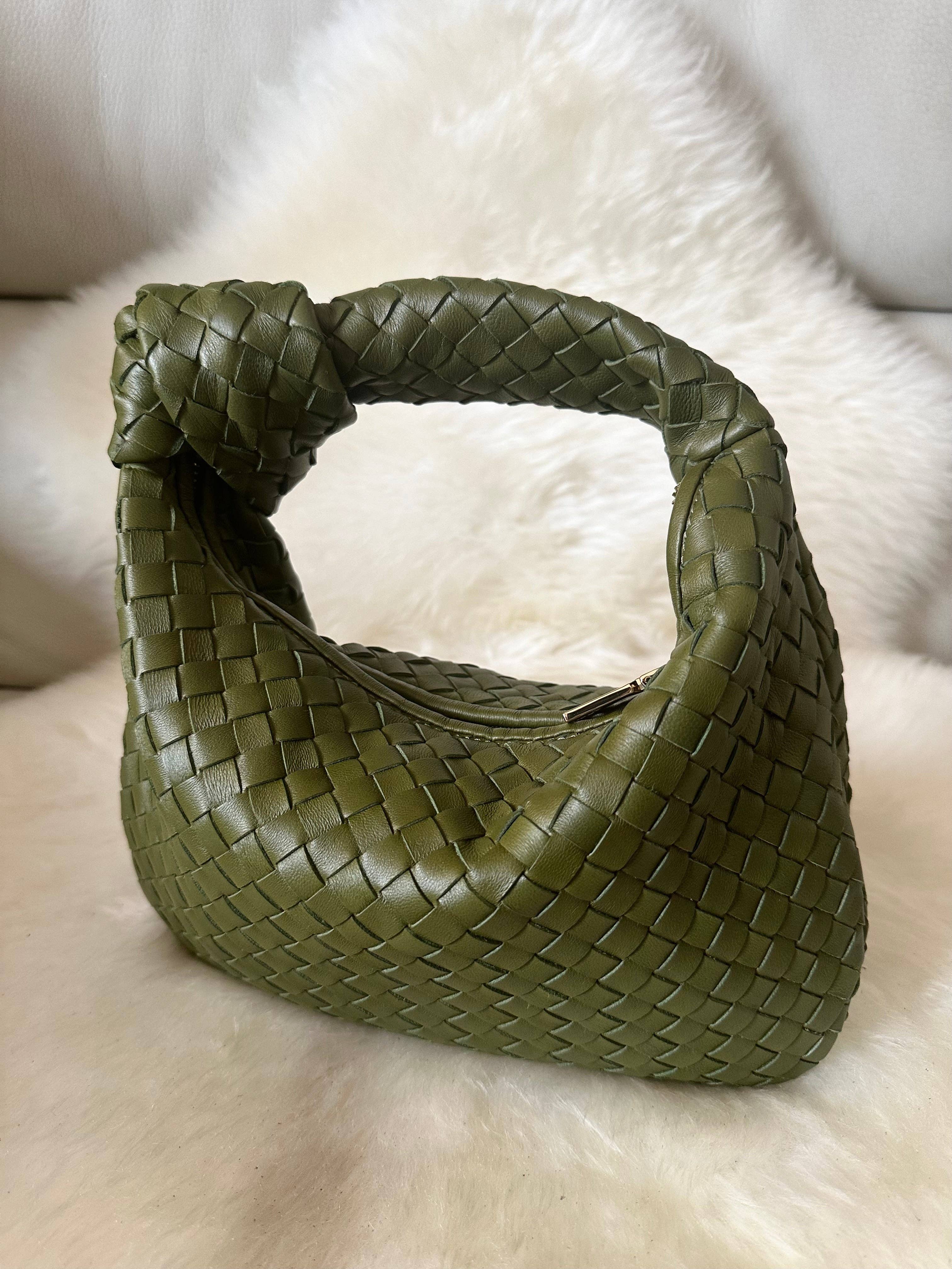 Zhade – Mala com alça superior – Mulher por atacado – JOLIE - pequena bolsa de couro trançado genuíno5