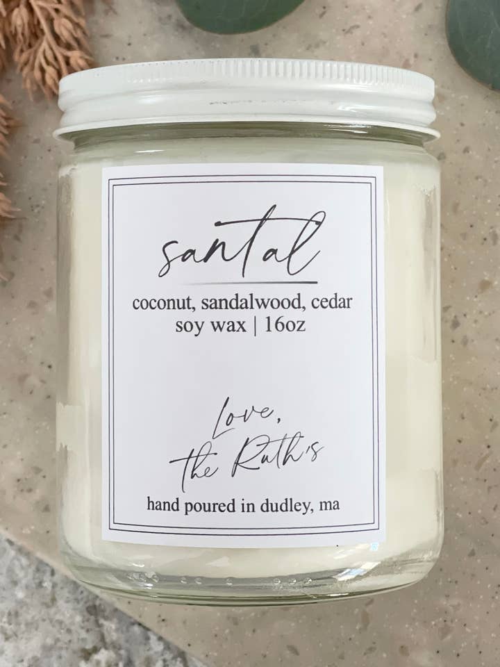 BOUGIE DE SOJA SANTAL pour la vente par Love The Ruths