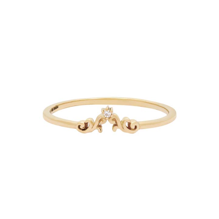 S-kin Studio Jewelry - Wholesale Band/stacked ring - Alice Solid Gold Wishbone Stacking Ring1