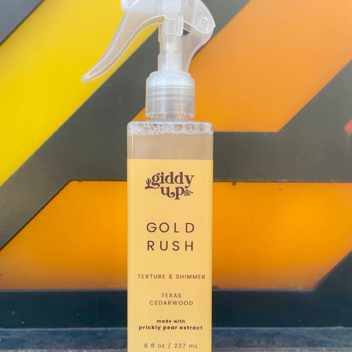 Giddy Up Cosmetics - Wholesale Hair Spray - GOLD RUSH - TEXTURE & SHIMMER SPRAY - WITH PRICKLY PEAR EXTRACT