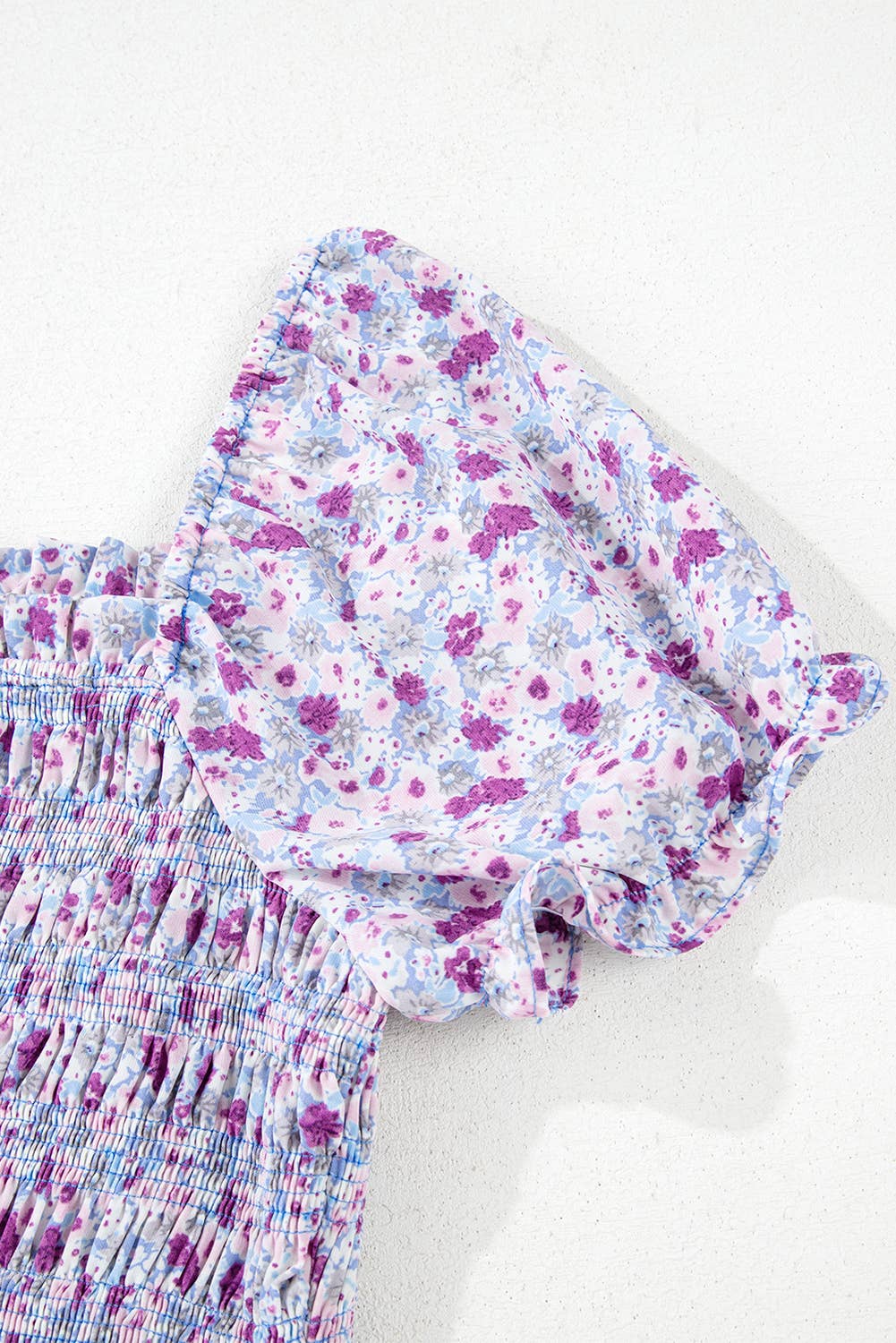 Babs + Birdie - Wholesale Dress - Women's - Shaylan | Floral Bubble Sleeve Shirred High Waist Maxi Dress3