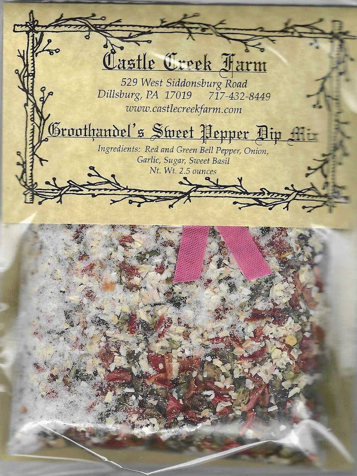 Mélange d'herbes pour trempette au poivron doux de Groothandel pour la vente par Castle Creek Farm.