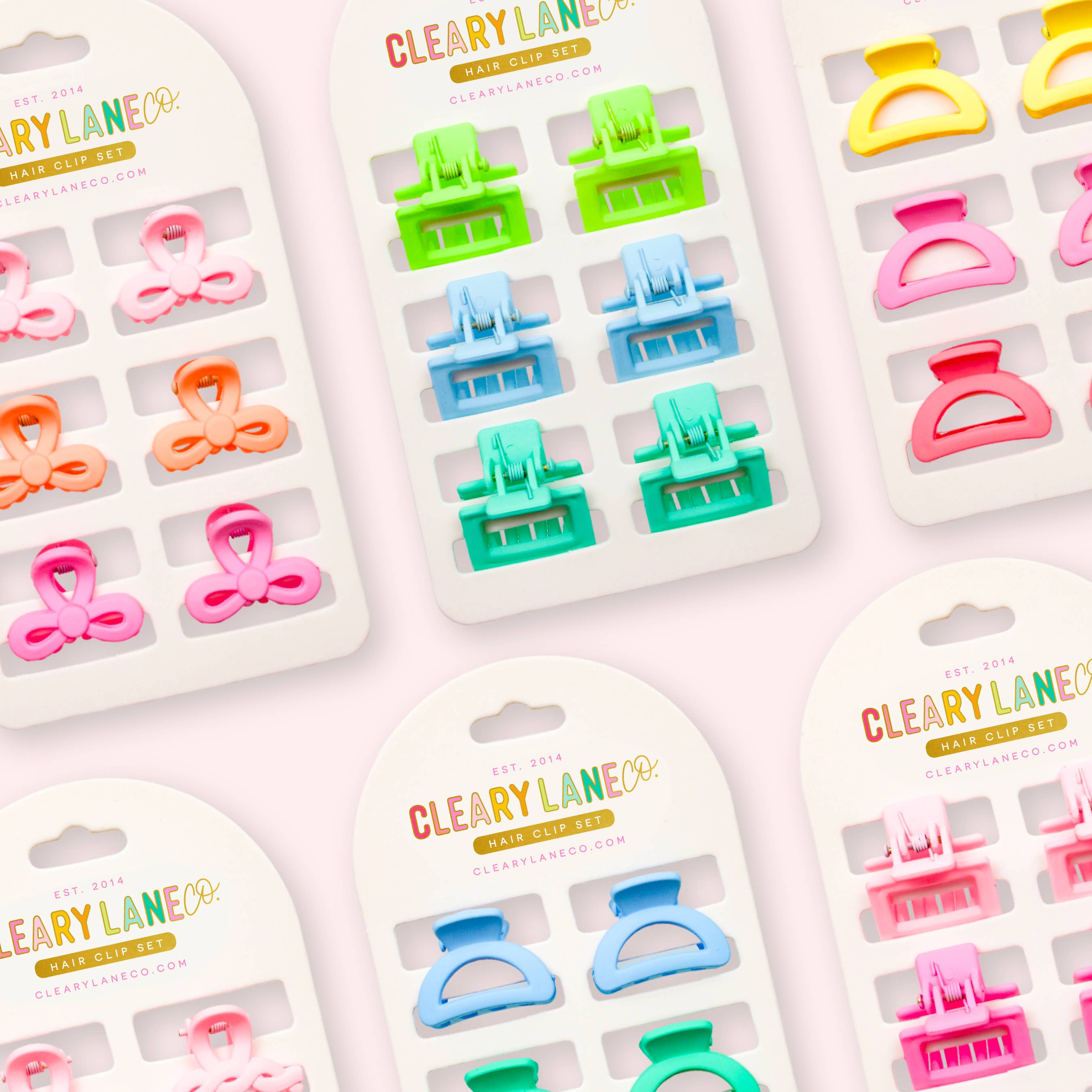 Cleary Lane - Vente Ensemble d'accessoires pour cheveux – enfant - Ensemble de pinces à cheveux Mini Bow | Rose et orange1