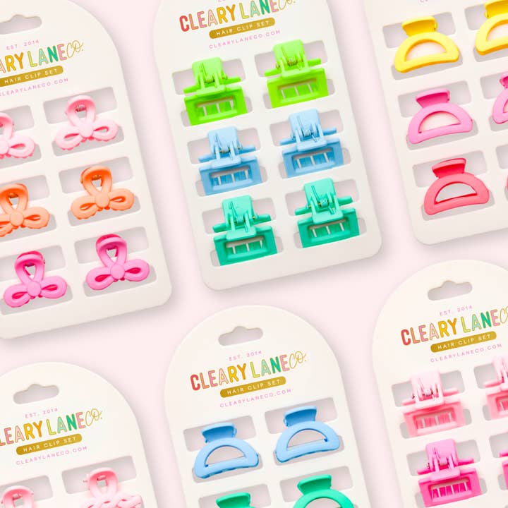 Cleary Lane - Vente Ensemble d'accessoires pour cheveux – enfant - Ensemble de pinces à cheveux Mini Bow | Rose et orange1