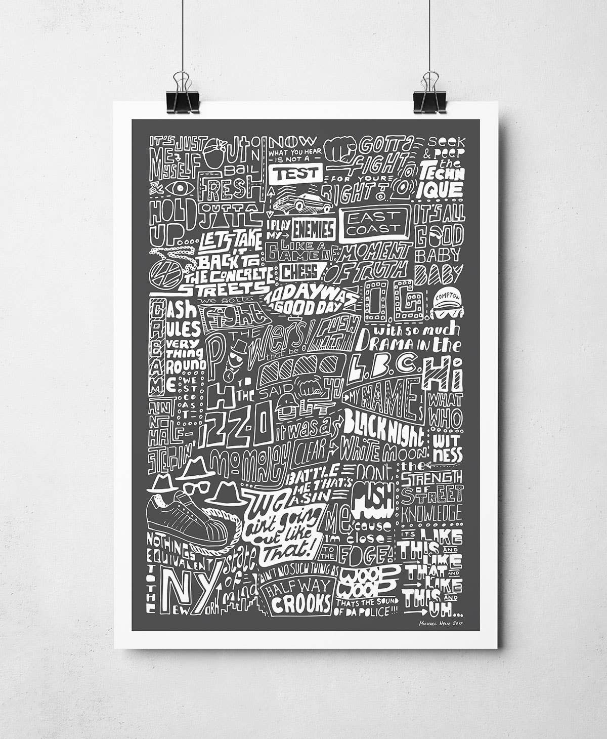 Sketchbook Design - Vendita all'ingrosso Stampa artistica - La storia della stampa musicale rap hip hop3