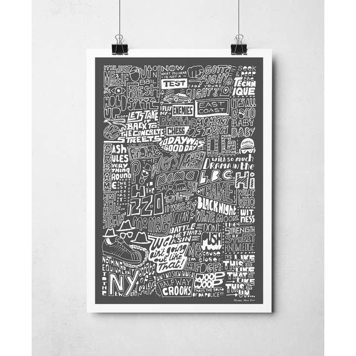 Sketchbook Design - Vendita all'ingrosso Stampa artistica - La storia della stampa musicale rap hip hop3