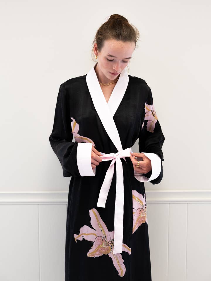 Pink Lily Luxury Bathrobe for wholesale by Sara Anderson