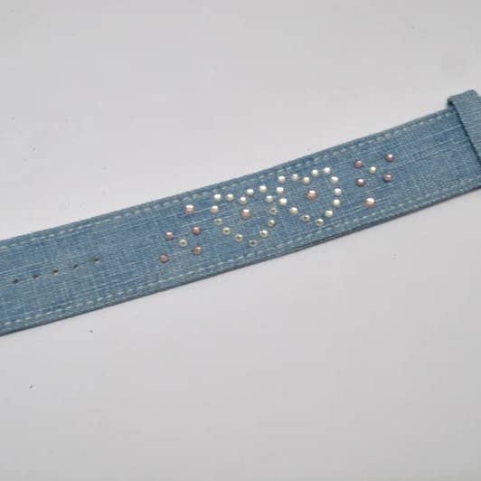 Declic - Wholesale Bangle Bracelet - Jeans and crystals bracelet 30, sale in 5 assorted designs4