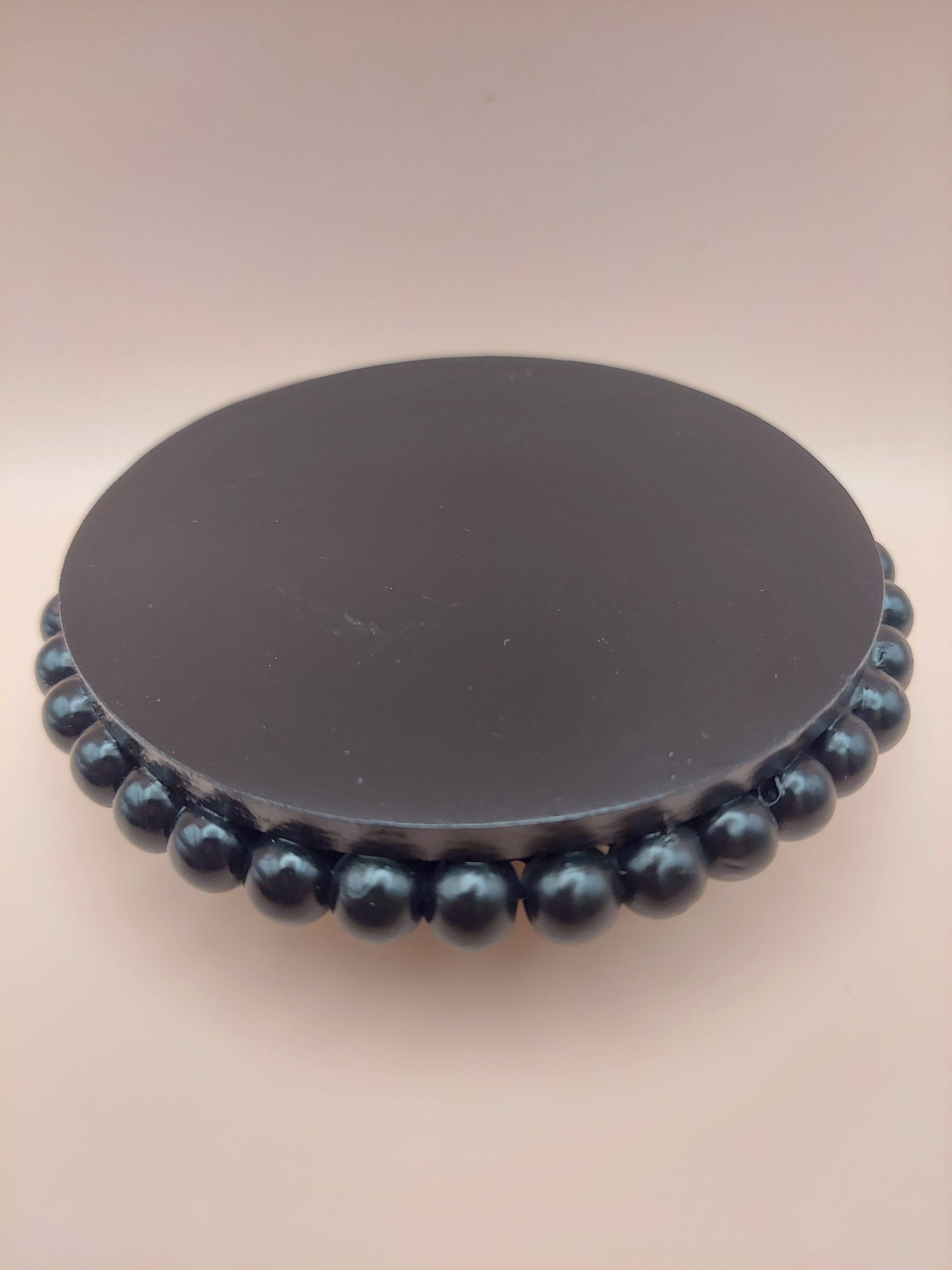 Crafty Wood Studios – wholesale Desk riser – 4" Round Mini Wood Beaded Short Riser1