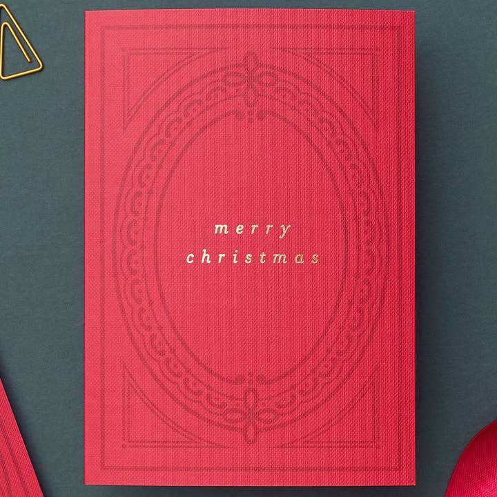 Merry Christmas Card | Red Vintage Christmas Greeting Card and other Purchase Wholesale personalised christmas cards. Free Returns & Net 60 Terms on Faire trending on Faire.