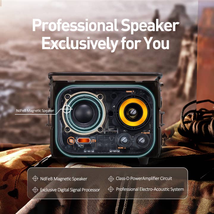 Green MUZEN Wild Jeep Portable FM Radio & Bluetooth Speaker for wholesale on Faire5