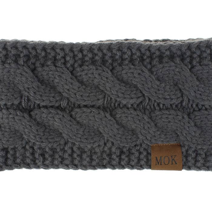 MKS America - Wholesale Fashion Headband - Women's - Plain Cable Knit Head Wrap Thermal fleece lined headband8