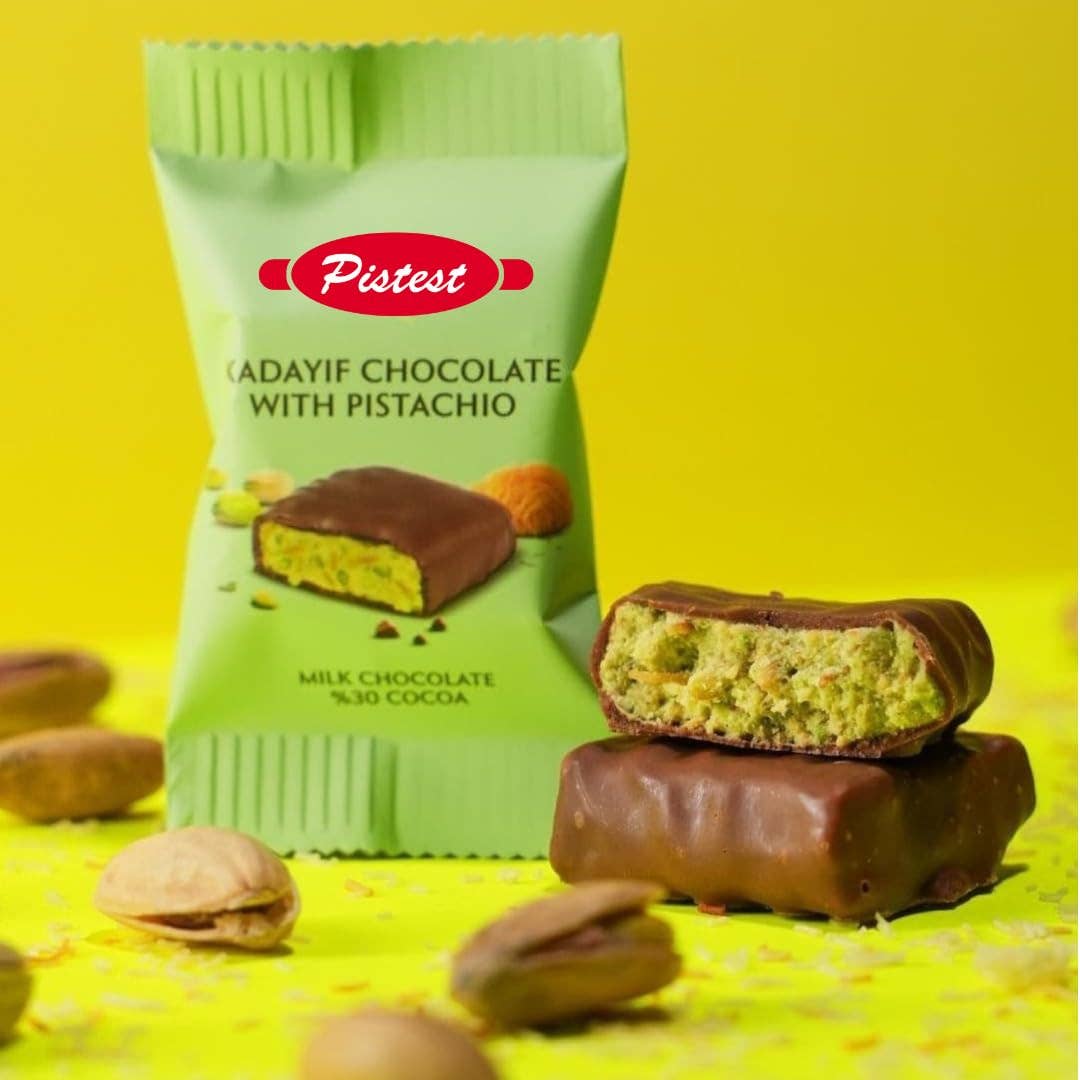 Pistest - Vendita all'ingrosso Barretta di cioccolato - 2 confezioni di Mini Dubai Chocolate Kunafa Pistachio Bar3