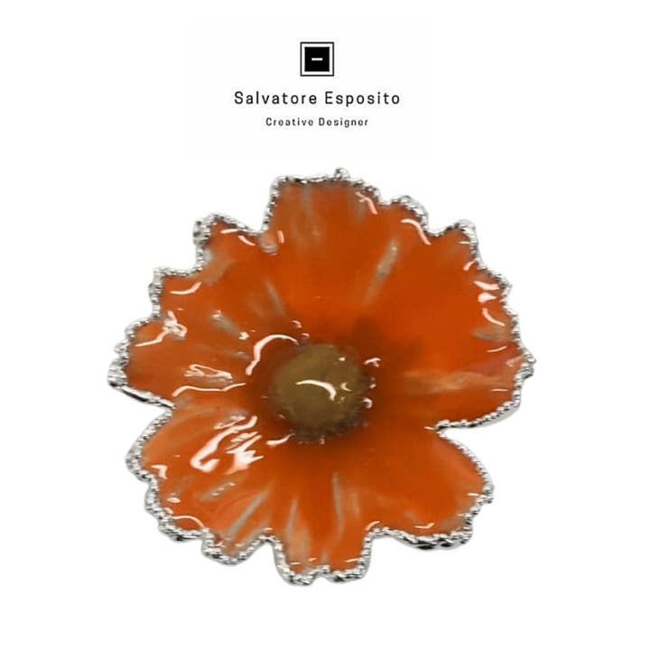 Cod.MA9 Anel margarida natural em prata por atacado de I Gioielli del Mare di Salvatore Esposito