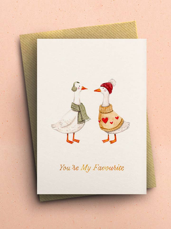 "És o Meu Favorito" Cartão de Dia dos Namorados do Ganso por atacado de By Tilly