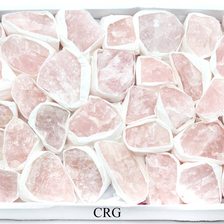 Crystal River Gems LLC - Wholesale Spiritual Stone/Crystal - Large Flat - Rough Rose Quartz / 1.5"-2.5" avg