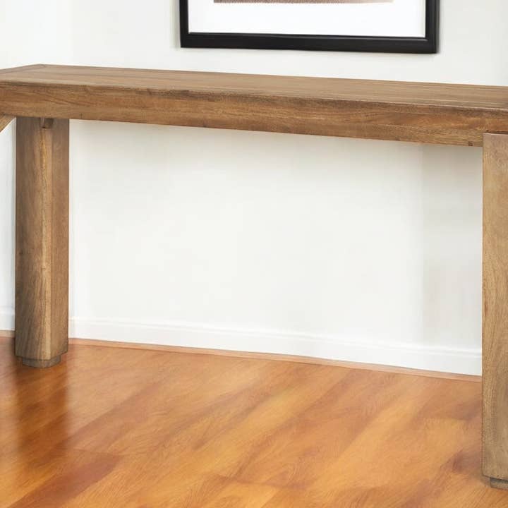 HomeRoots - Wholesale Console Table - 60" Brown Solid Wood Console Table1