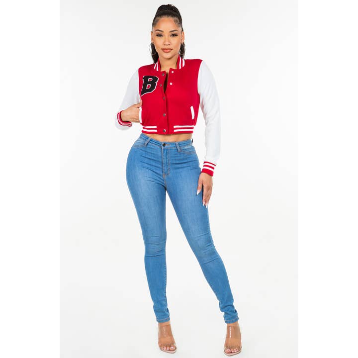 Uptown Apparel - Wholesale Varsity/Baseball Jacket - Women's - JK7057 Varsity Jacket5