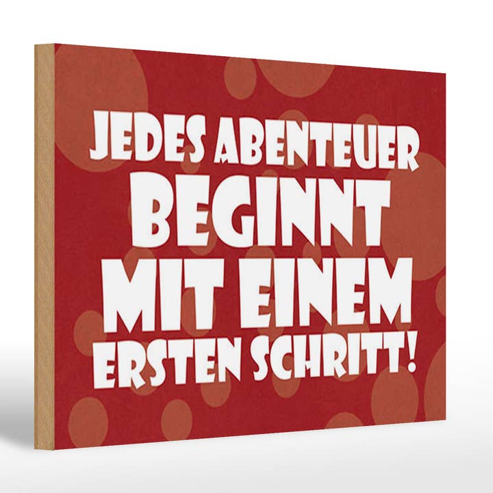 Wooden Sign Saying 20x30 cm Every Adventure Begins with Decor for wholesale by Femer