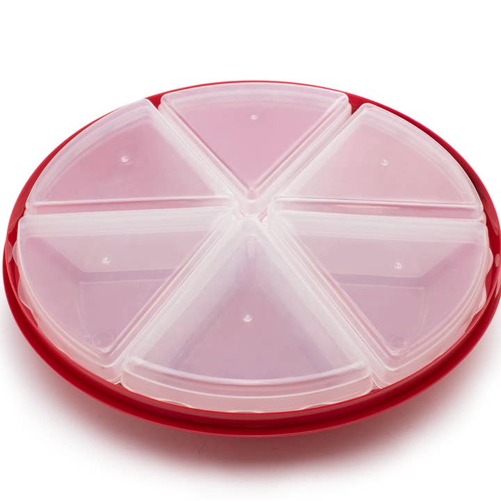 Fox Run Brands - Venta al por mayor Recipientes para alimentos - Protector de tartas de plástico rojo Fox Run con compartimento de 6 pulgadas, 10 pulgadas en total9