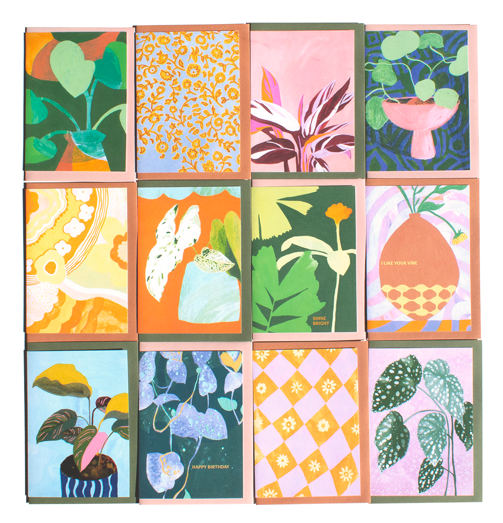 Georgie Daphne – wholesale Vardagliga hälsningskort – PHILODENDRON tomt gratulationskort3