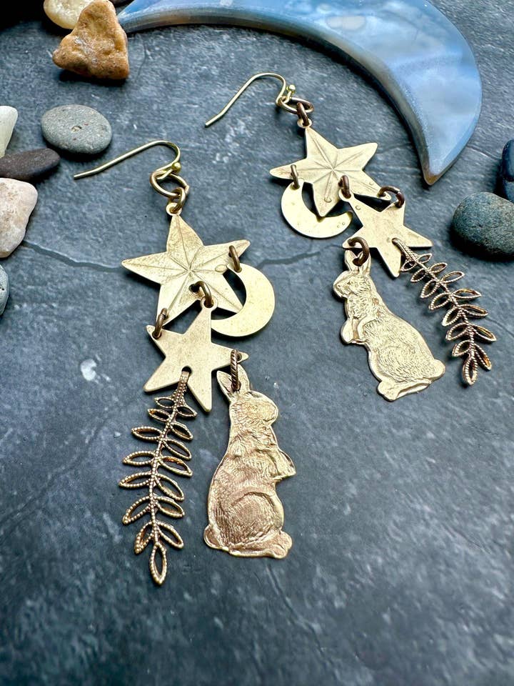 Pendientes Buenas Noches Luna Artesanales Boho Celestial Declaración para venta al por mayor de The Sunstone on Main