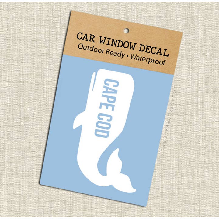 Coastal Creators of Connecticut - Wholesale Sticker - Cape Cod Massachusetts Whale Car Window Decal (Packaged)1