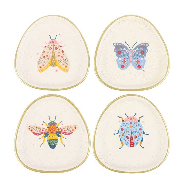 Something Different Wholesale - Wholesale Jewelry Dish - Set of 4 Floral Bug Trinket Dishes1