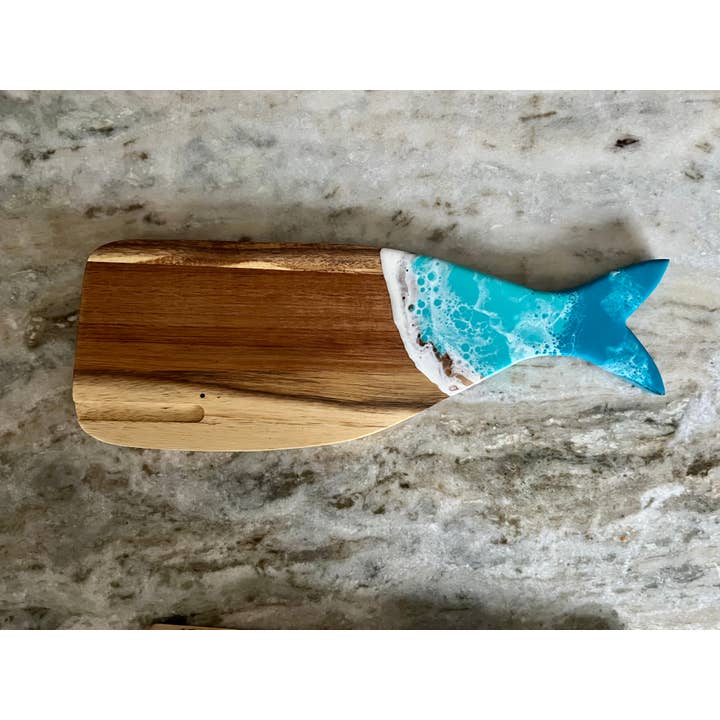 Nikita Fine Art LLC - Wholesale Cheese Board - Whale cheese board Acacia wood