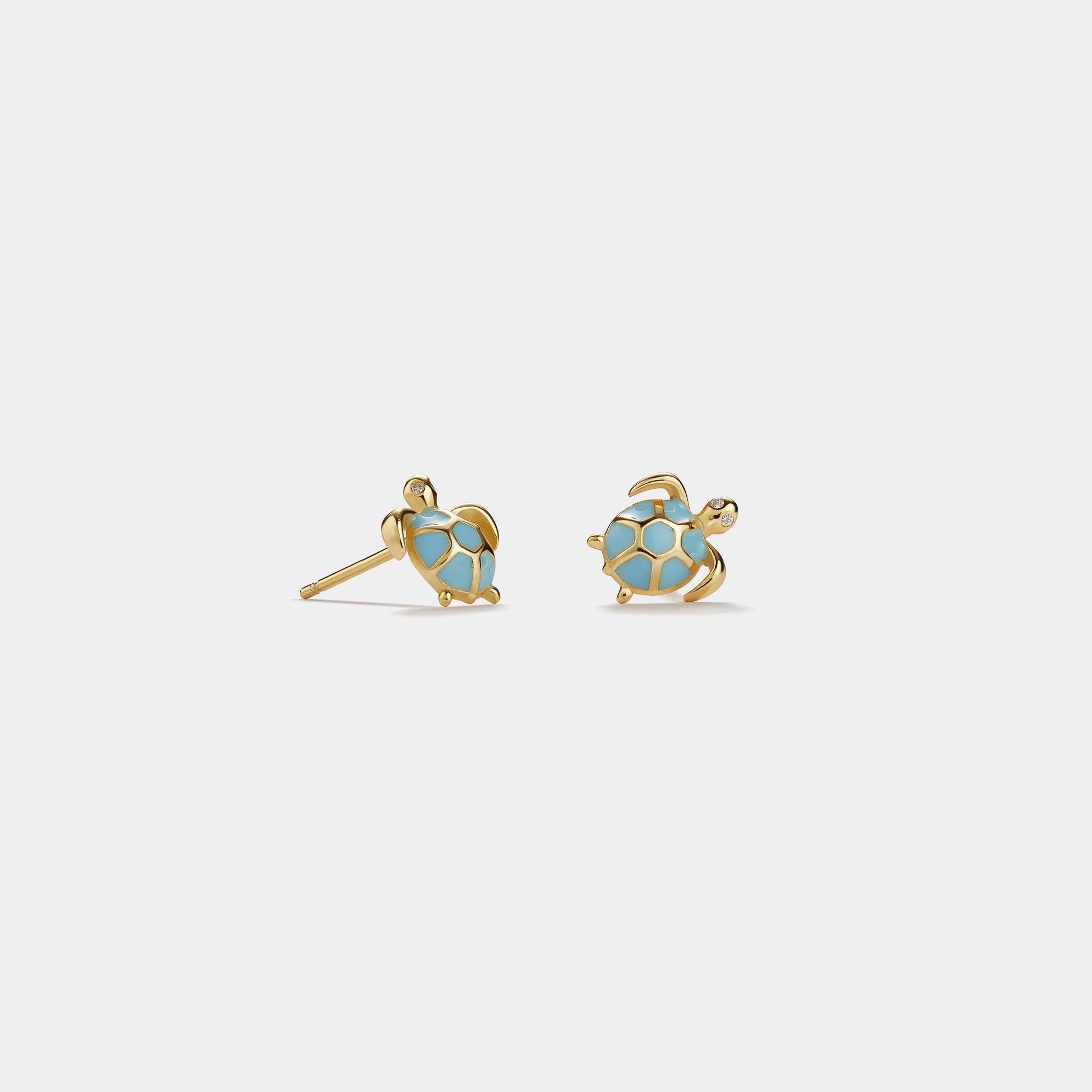 Perimade & Co. LLC - Wholesale Stud/Post Earrings - Blue Sea Turtle Beach Stud Earrings in 925 Sterling Silver