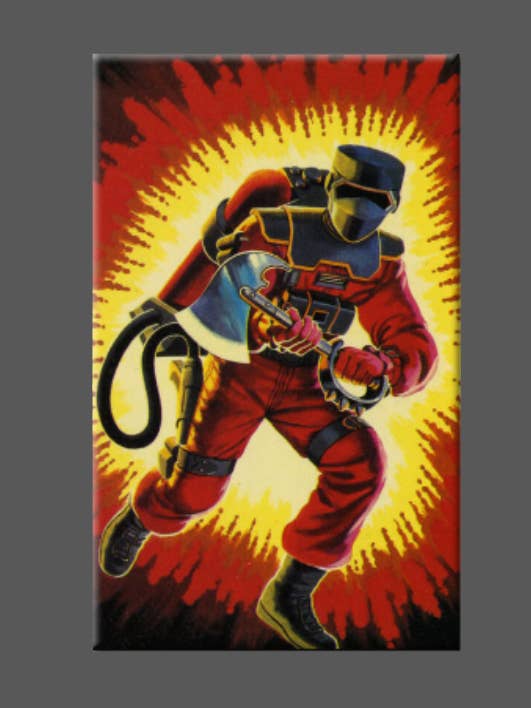 GI JOE, BARBEQUE, Magnet, Button, Mirror, 80'S, COBRA for wholesale by Ba Ba Buttons