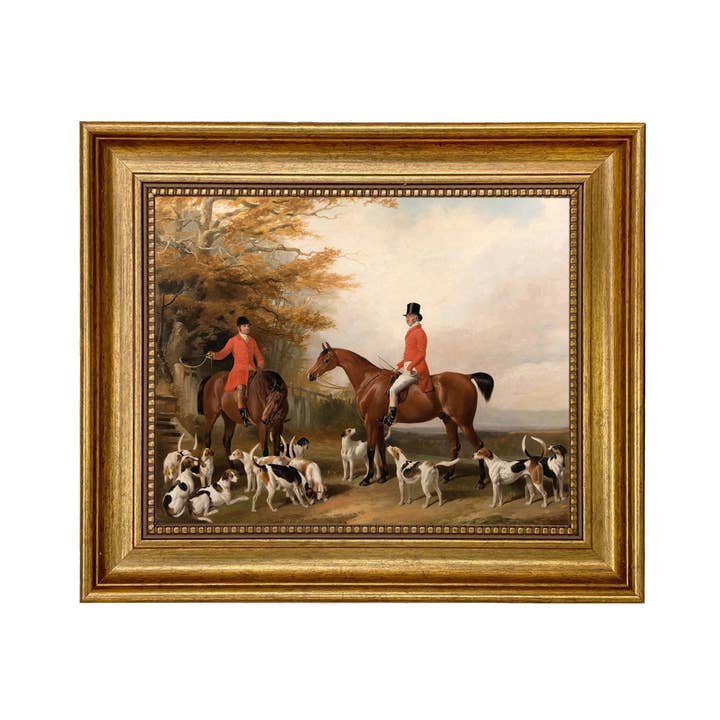 Madison Bay Co. - Historical Home Decor Reproductions - Wholesale Art Print - The Meeting Fox Hunt Scene Vintage Painting Print on Canvas1