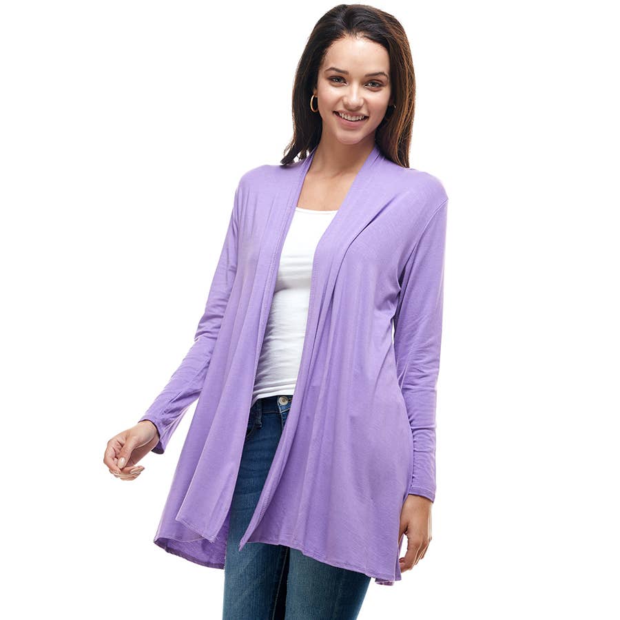 Azules Clothing - Venta al por mayor Cárdigan - Mujer - Cárdigan drapeado de manga larga con parte delantera abierta53