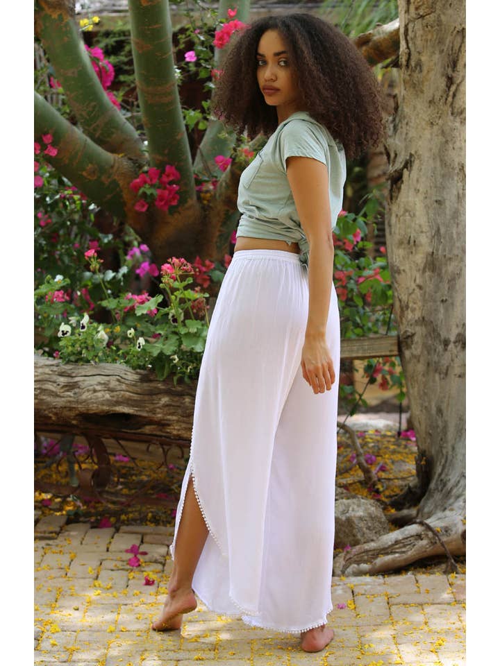 ANGIE - Wholesale Pants - Women's - 25P68-ASIS WRAP PANTS WITH CROCHET TRIM AND ELASTIC WAIST5