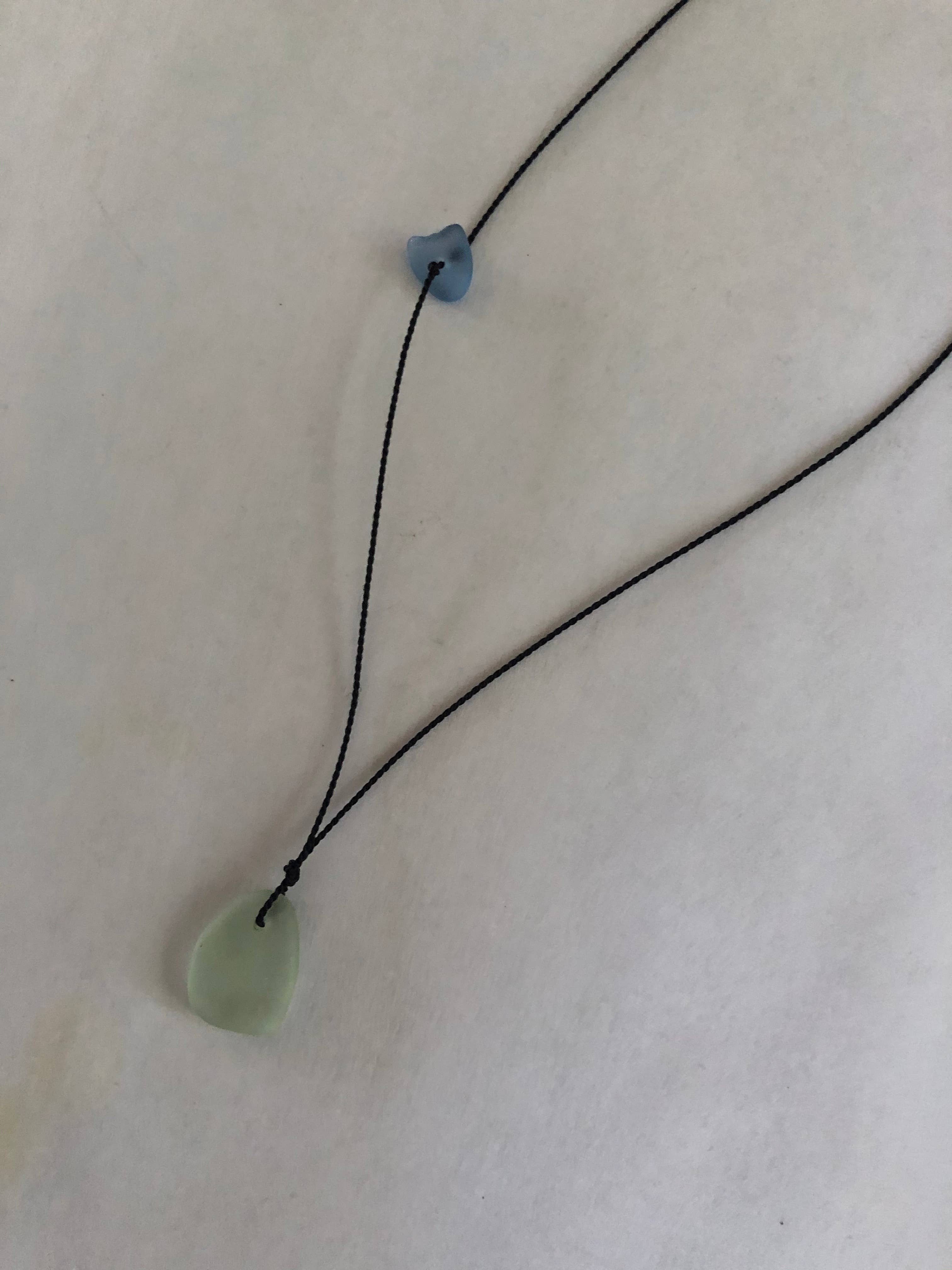 La Soucique Studio Metalsmithing - Wholesale Pendant/Charm Necklace - Seaglass and Silk Necklace1