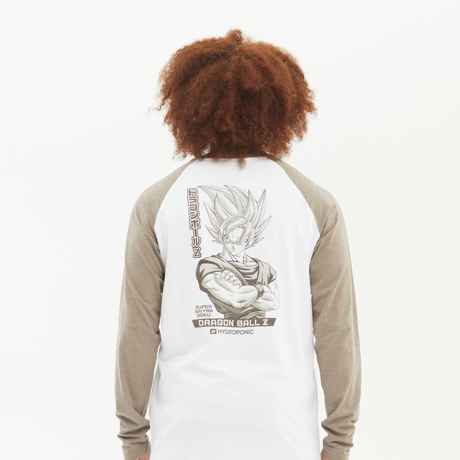 Hydroponic - Wholesale T-Shirt (Graphic) - Men's - DBZ SAIYAN 1 LS 01 T-SHIRT- Toasted/White2