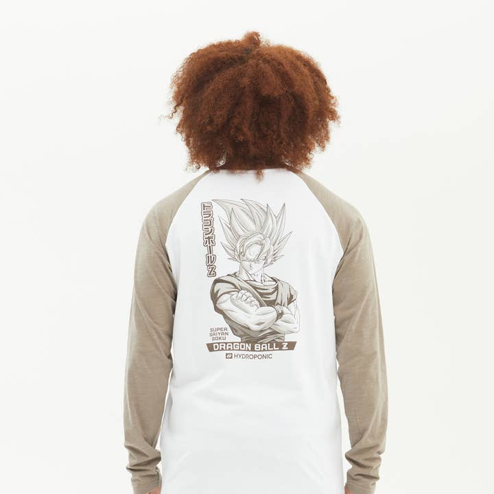 Hydroponic - Wholesale T-Shirt (Graphic) - Men's - DBZ SAIYAN 1 LS 01 T-SHIRT- Toasted/White2
