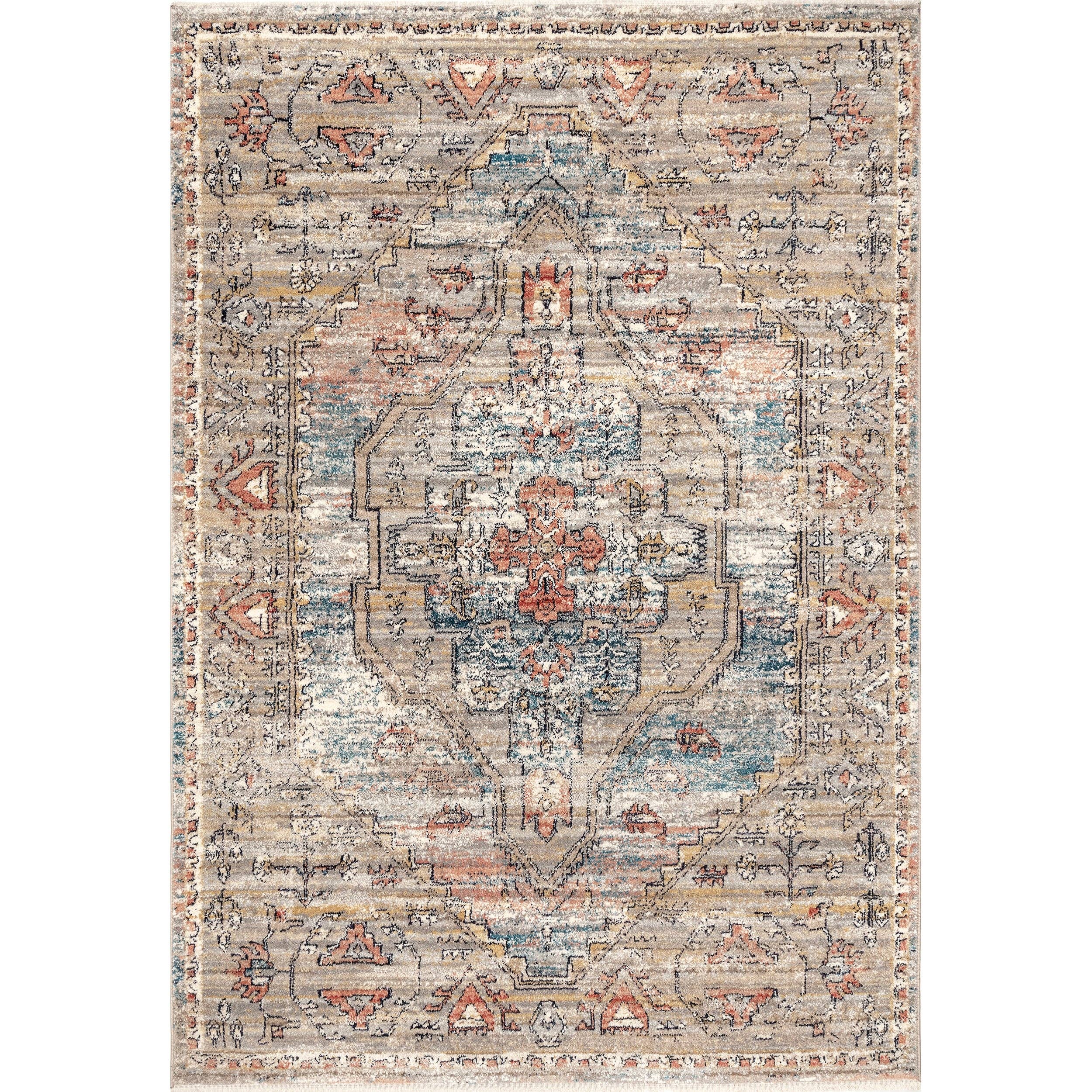 Beige Marley Traditional Medallion Fringe Area Rug for wholesale on Faire17
