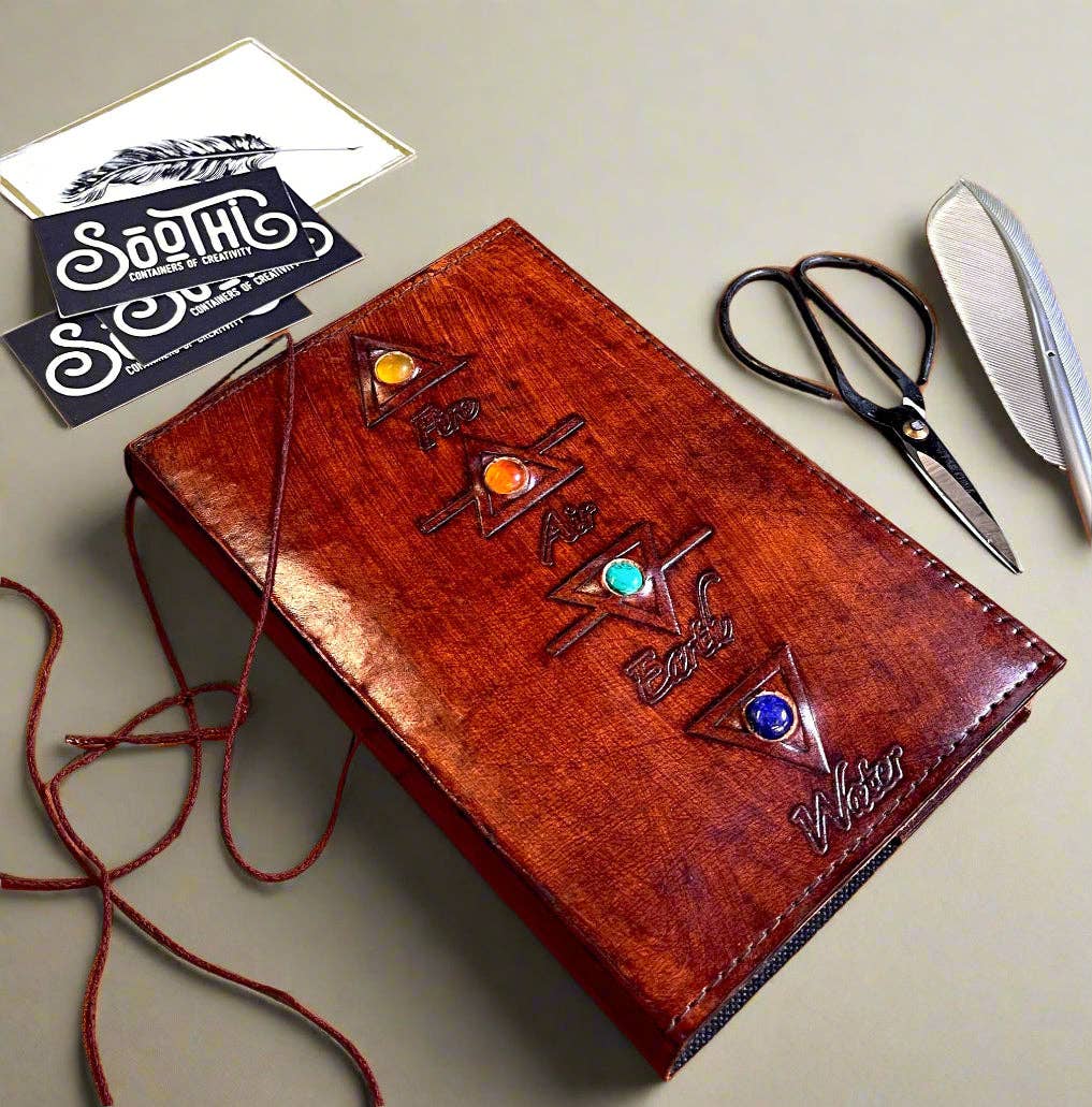 Soothi | Containers Of Creativity - Vente Journal intime - Journal en cuir rechargeable avec éléments de la Terre et véritables pierres précieuses7