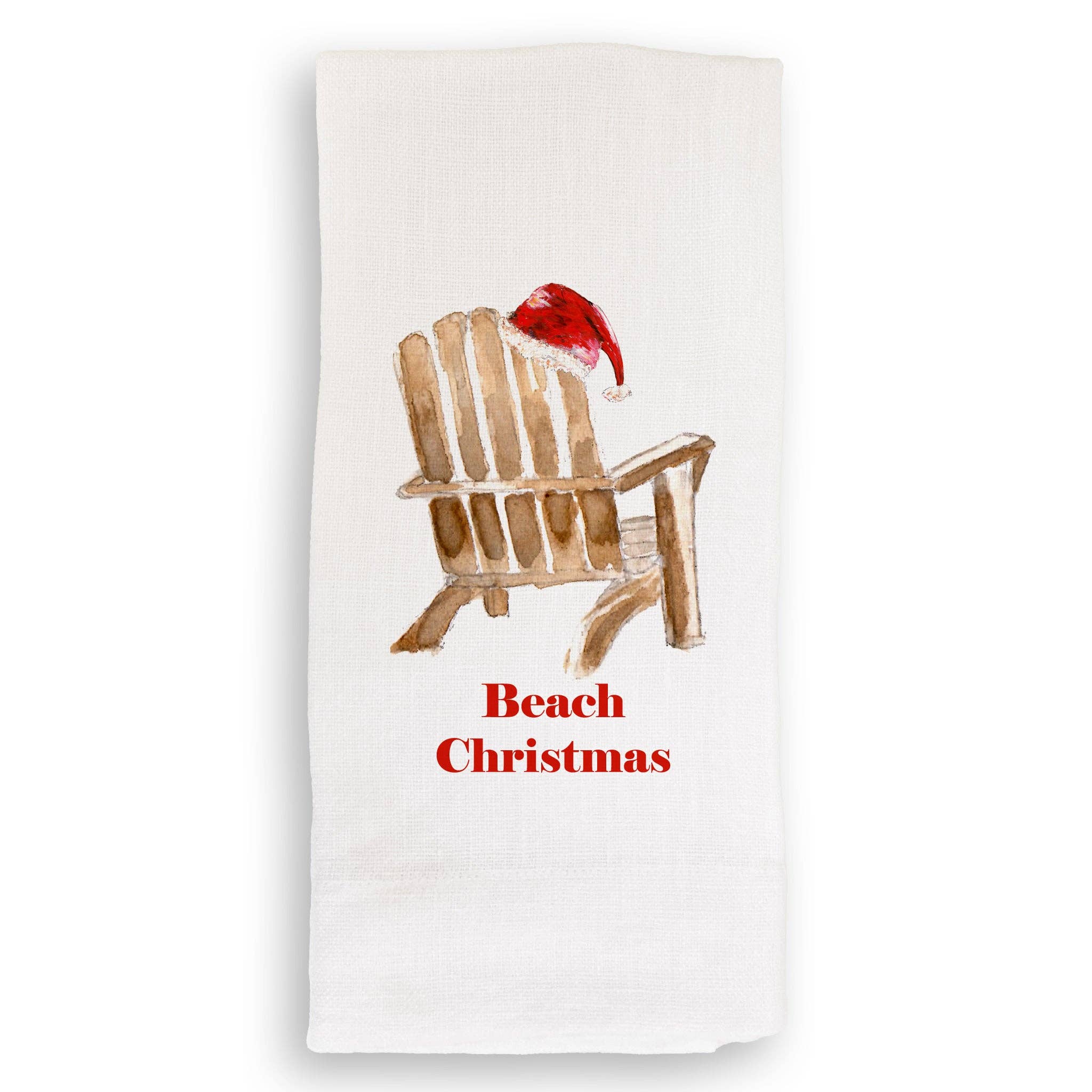 French Graffiti - Wholesale Theedoek - Strandstoel met kerstmuts2