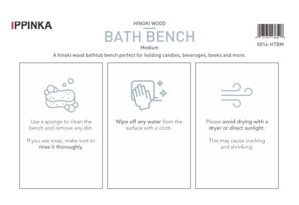 IPPINKA Made in Japan – wholesale Bath caddy – Hinoki Tub Bench, Bath Caddy, quick-dry, resistant to stains1
