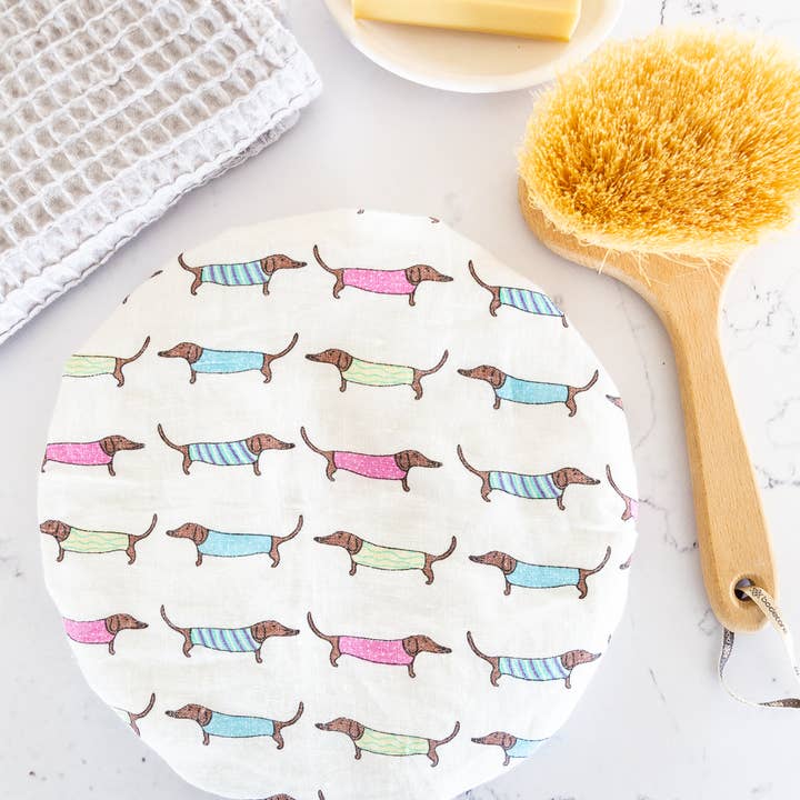 Allgifts Australia - Wholesale Showercap - Linen Shower Cap - Sausage Dogs
