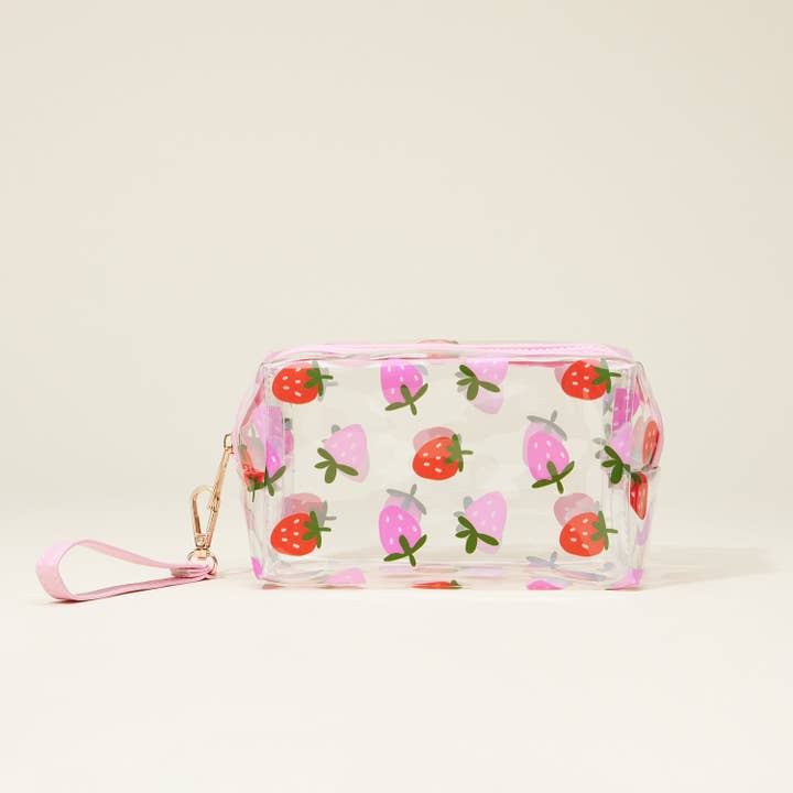 Frem - Wholesale Makeup/Cosmetic Bag - Clear Fruit-Printed Cosmetic Bags with Wrist Strap