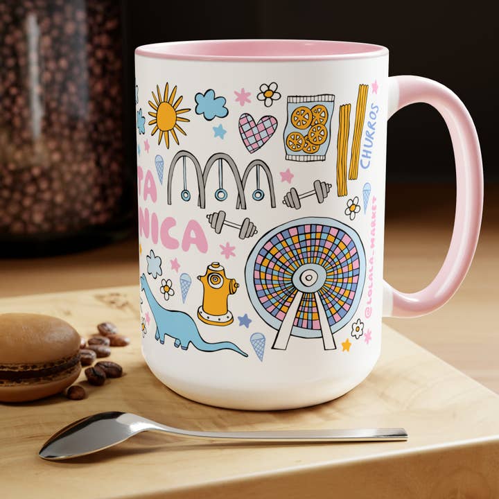 LOLALA - Your California Happiness Market 💛 - Wholesale Coffee Mug - Santa Monica - *BIG* Coffee Mug (15oz)